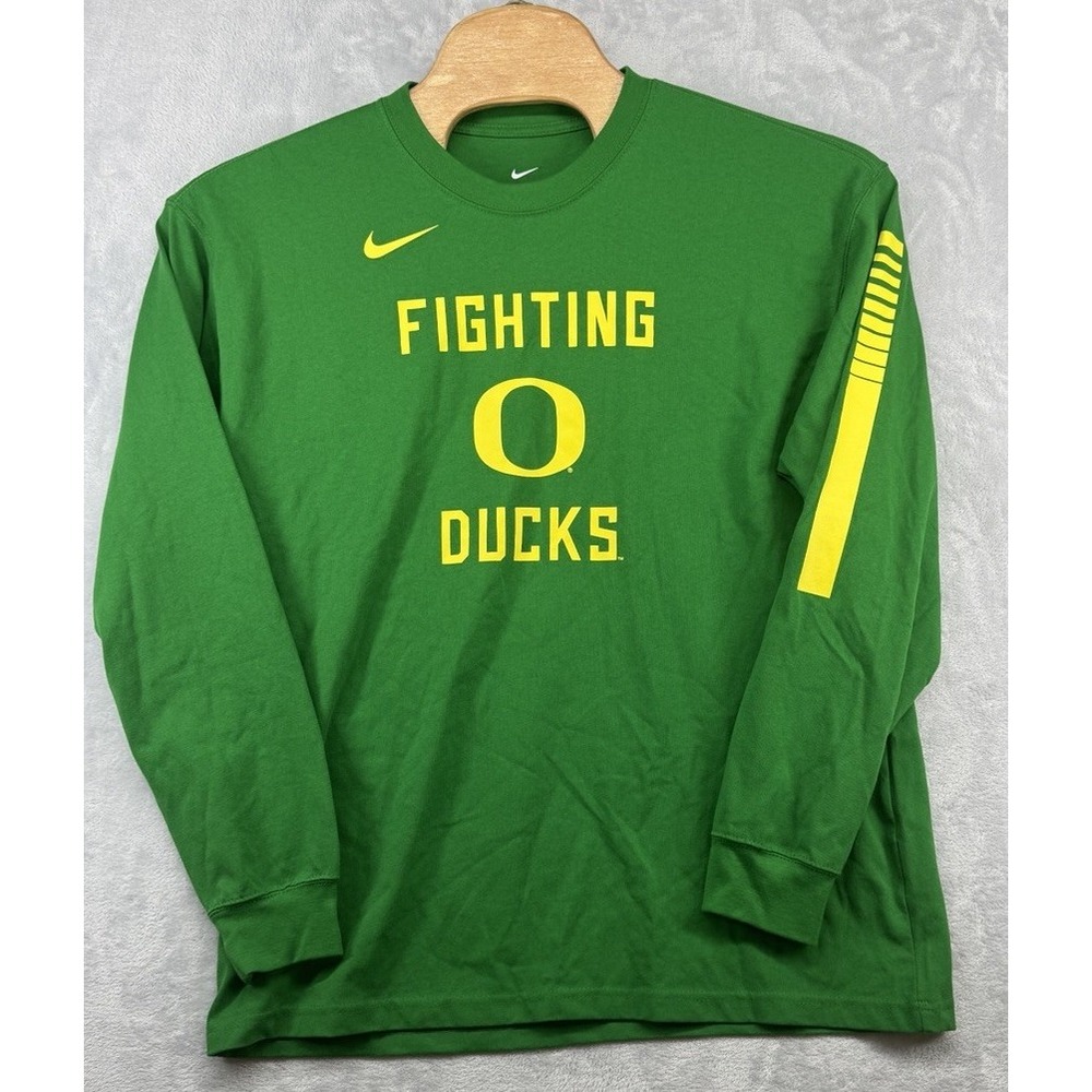 Nike Oregon Fighting Ducks Long Sleeve Shirt Green Loose Fit Men's Size L NWT